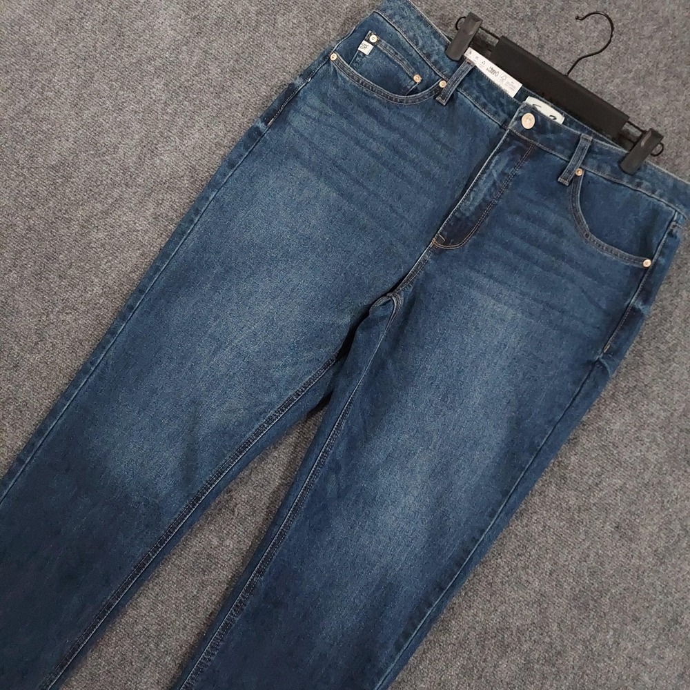 NEW Seven7 Straight Jeans Womens 14 Blue Medium Wash Stretch Denim Regular Fit